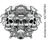 gothic coat of arms with skull  ... | Shutterstock .eps vector #467188784