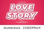 love story text effect. pink... | Shutterstock .eps vector #2100299614
