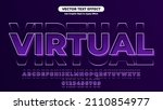 virtual reality 3d text effect. ... | Shutterstock .eps vector #2110854977