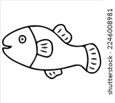 Fish Character Doodle Art  Cute ...