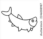 Fish Character Doodle Art  Cute ...