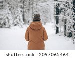 Woman in winter warm jacket...
