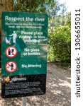 Small photo of Chichester, Australia - Dec 28, 2017: Warning sign for visitors at the Allyn River Picnic Area
