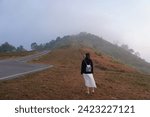 Small photo of During February in Thailand Both Thai and foreign tourists come to Phu Hin Long Kla National Park to see the Phaya Sua Krong flowers. "PhitsanulokThailand - 3 Feb 2024"