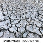 Small photo of Dried cracked soil texture. Hints of global warming. Drought. Blurry cracked ground pattern. Climate change. Abstract background photo. Environmental catastrophe