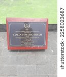Small photo of Cikarang, Indonesia - February 5, 2023: the ratification monument for the Sehati garden in Cikarang