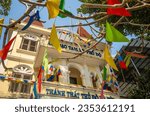 Small photo of Hanoi Vietnam - Jan 30 2023: The Cao Dai Oratory, or temple, in Hanoi, Vietnam. Cao Dai is a colourful syncretic religion established in southern Vietnam in 1927