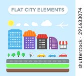 flat city elements set.... | Shutterstock .eps vector #291633074