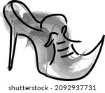 Cartoon Of Pointy Witches Shoes....