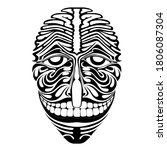 abstract face or tribal mask on ... | Shutterstock . vector #1806087304