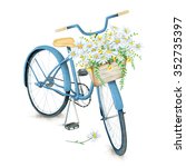 Watercolor Blue Bicycle With...
