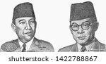 Dr. Lr. Sukarno Former and Dr. H. Mohammad Hatta, Portrait from indonesia Banknotes. 