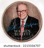Small photo of Warren Buffet CEO and largest shareholder of Berkshire Hathaway. He is often called "Wizard of Omaha", value investing. Bangkok-Thailand, September, 17, 2022.