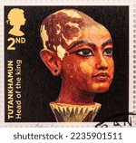 Small photo of Egypt stamps of the year To commemorate the 100th anniversary of the discovery of Tutankhamun's tomb in 1922 by Howard Carter, Bangkok-Thailand, December 8, 2022.