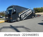 Small photo of WALLINGFORD, PENNSYLVANIA, USA - OCTOBER 15, 2012: Pennsylvania Lieutenant Governor and Democratic U.S. Senate candidate John Fetterman campaign bus at Nether Providence Elementary School.