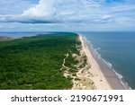 Small photo of Virginia Beach Virginia - August 11 2022: Aerial View of False Cape State Park and Bay Bay National Wildlife Refuge in Virginia Beach