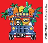 safari animals in a jam in the... | Shutterstock .eps vector #2160127567