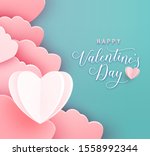 happy valentines day greeting... | Shutterstock .eps vector #1558992344