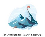 success path on mountains... | Shutterstock .eps vector #2144558901