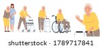 grandmother in a wheelchair ... | Shutterstock .eps vector #1789717841