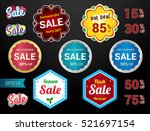 set of retro promotion discount ... | Shutterstock .eps vector #521697154