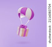 gift airdrop. present falling... | Shutterstock .eps vector #2116083704