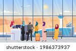 saudi arab people waiting in... | Shutterstock .eps vector #1986373937