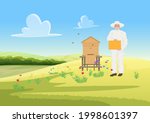 beekeeper people work in apiary ... | Shutterstock .eps vector #1998601397