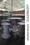 Small photo of Pillars or pot stands, usually used for bonsai plants. Generally Pillars sit pots 30cm to 60 cm high. made of cement which is empty inside so it is light and easy to move.