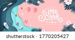summer banner design with paper ... | Shutterstock .eps vector #1770205427