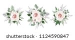 vector flowers set. colorful... | Shutterstock .eps vector #1124590847