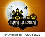 halloween background with... | Shutterstock .eps vector #720751621