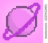 purple planet pixel art vector...