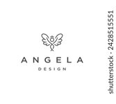 women fly angel logo icon...