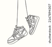 sketch of sneakers. continuous...