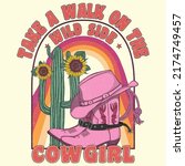 Cowgirl Boots And Hat. Cactus...