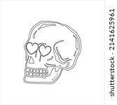sugar skull coloring book page... | Shutterstock .eps vector #2141625961