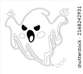 ghost coloring page for kids... | Shutterstock .eps vector #2168242931
