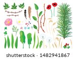 vector forest plant objects set | Shutterstock .eps vector #1482941867