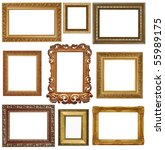 Nine antique picture frames...