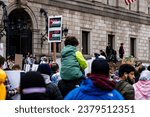 Small photo of Boston, Massachusetts - October 22nd 2023 - Photo of Pro-Palestine Marchers Rally in Back Bay, Boston, Massachusetts, USA