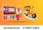 online shopping with motorcycle ... | Shutterstock .eps vector #1738571801