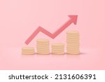 3d money coin stacks and red... | Shutterstock .eps vector #2131606391