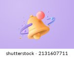 3d minimal notification bell... | Shutterstock .eps vector #2131607711