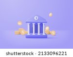3d minimal bank deposit and... | Shutterstock .eps vector #2133096221