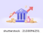 3d minimal bank deposit and... | Shutterstock .eps vector #2133096251