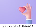3d heart in hand holding on... | Shutterstock .eps vector #2140046427