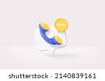 3d Call Center Icon And Bubble...