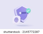 3d fingerprint cyber secure... | Shutterstock .eps vector #2145772287
