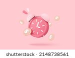 3d alarm clock with investing... | Shutterstock .eps vector #2148738561